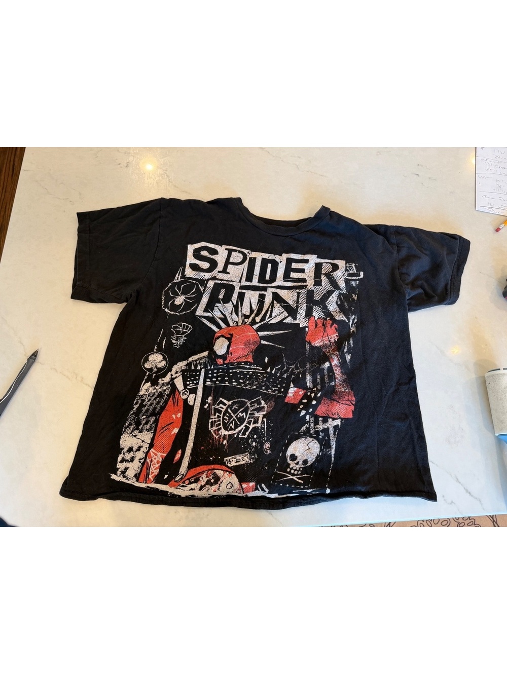Spider-Man Punk Graphic Black crop  Short Sleeve T-Shirt
